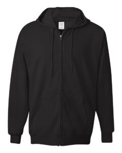 Hanes F280 Unisex Ultimate Cotton® Full-Zip Hooded Sweatshirt – Black