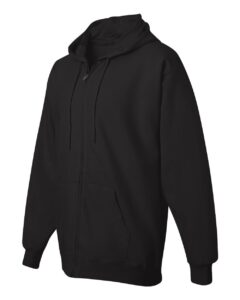 Hanes F280 Unisex Ultimate Cotton® Full-Zip Hooded Sweatshirt – Black (side)