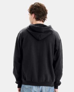 Hanes F280 Unisex Ultimate Cotton® Full-Zip Hooded Sweatshirt – Black (on model back)