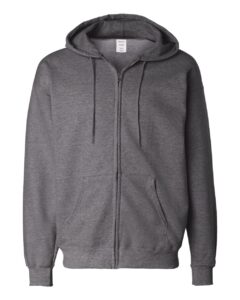 Hanes F280 Unisex Ultimate Cotton® Full-Zip Hooded Sweatshirt – Charcoal Heather