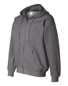 Hanes F280 Unisex Ultimate Cotton® Full-Zip Hooded Sweatshirt – Charcoal Heather (side)