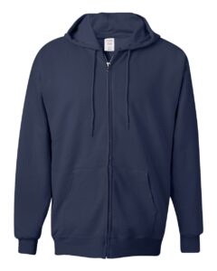 Hanes F280 Unisex Ultimate Cotton® Full-Zip Hooded Sweatshirt – Navy