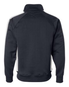 J. America 8858 Men’s Vintage Polyester Fleece Track Jacket – Navy/ White (back)