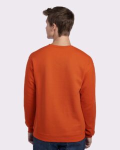 JERZEES 562MR Unisex NuBlend® Crewneck Sweatshirt – Burnt Orange (on model back)