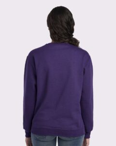 JERZEES 562MR Unisex NuBlend® Crewneck Sweatshirt – Deep Purple (on model back)