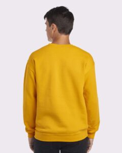 JERZEES 562MR Unisex NuBlend® Crewneck Sweatshirt – Gold (on model back)