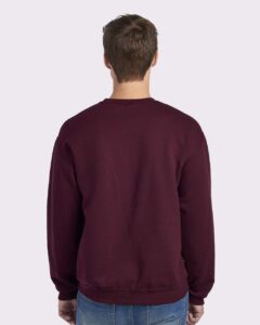 JERZEES 562MR Unisex NuBlend® Crewneck Sweatshirt – Maroon (on model back)