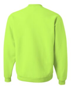 JERZEES 562MR Unisex NuBlend® Crewneck Sweatshirt – Safety Green (back)
