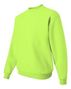 JERZEES 562MR Unisex NuBlend® Crewneck Sweatshirt – Safety Green (side)