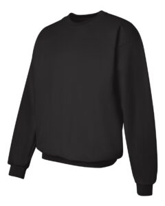 Hanes F260 Unisex Ultimate Cotton® Crewneck Sweatshirt – Black (side)
