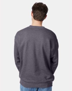 Hanes F260 Unisex Ultimate Cotton® Crewneck Sweatshirt – Charcoal Heather (on model back)