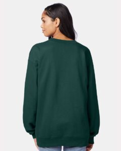 Hanes F260 Unisex Ultimate Cotton® Crewneck Sweatshirt – Deep Forest (on model back)