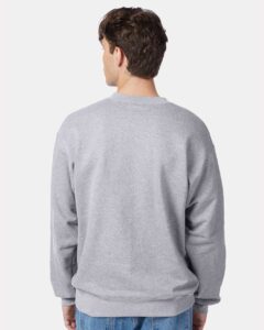 Hanes F260 Unisex Ultimate Cotton® Crewneck Sweatshirt – Light Steel (on model back)