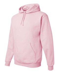 JERZEES 996MR Unisex NuBlend® Hooded Sweatshirt – Classic Pink (side)