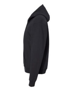 Hanes P180 Unisex EcoSmart® Full-Zip Hooded Sweatshirt – Black (side)