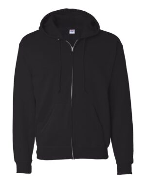 Hanes P180 Unisex EcoSmart® Full-Zip Hooded Sweatshirt – Black