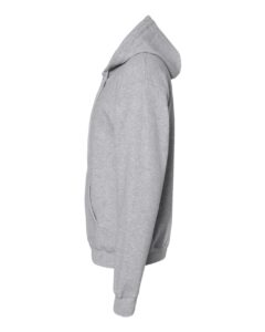 Hanes P180 Unisex EcoSmart® Full-Zip Hooded Sweatshirt – Light Steel (side)
