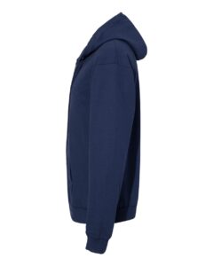 Hanes P180 Unisex EcoSmart® Full-Zip Hooded Sweatshirt – Navy (side)