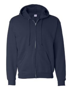 Hanes P180 Unisex EcoSmart® Full-Zip Hooded Sweatshirt – Navy