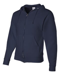 JERZEES 993MR Unisex NuBlend® Full-Zip Hooded Sweatshirt – J. Navy (side)