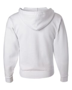 JERZEES 993MR Unisex NuBlend® Full-Zip Hooded Sweatshirt – White (back)