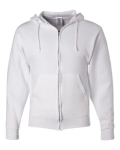 JERZEES 993MR Unisex NuBlend® Full-Zip Hooded Sweatshirt – White