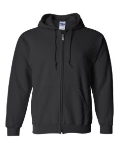 Gildan 18600 Unisex Heavy Blend™ Full-Zip Hooded Sweatshirt – Black