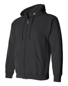 Gildan 18600 Unisex Heavy Blend™ Full-Zip Hooded Sweatshirt – Black (side)