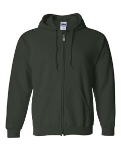 Gildan 18600 Unisex Heavy Blend™ Full-Zip Hooded Sweatshirt – Forest