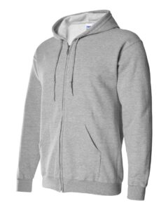 Gildan 18600 Unisex Heavy Blend™ Full-Zip Hooded Sweatshirt – Sport Grey (side)