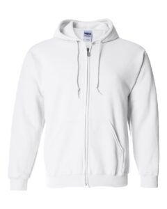 Gildan 18600 Unisex Heavy Blend™ Full-Zip Hooded Sweatshirt – White