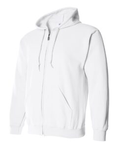 Gildan 18600 Unisex Heavy Blend™ Full-Zip Hooded Sweatshirt – White (side)