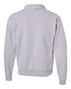 JERZEES 4528MR Unisex Super Sweats NuBlend® Quarter-Zip Cadet Collar Sweatshirt – Ash (back)
