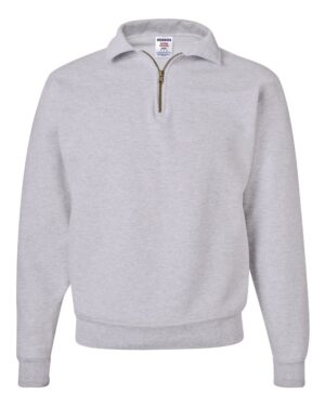 JERZEES 4528MR Unisex Super Sweats NuBlend® Quarter-Zip Cadet Collar Sweatshirt – Ash