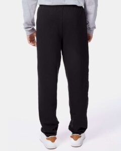 Hanes P650 Unisex EcoSmart® Sweatpants – Black (on model back)