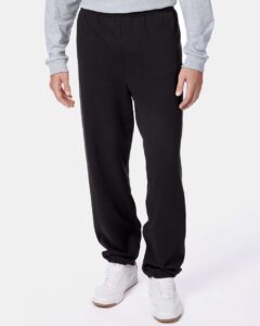 Hanes P650 Unisex EcoSmart® Sweatpants – Black (on model)