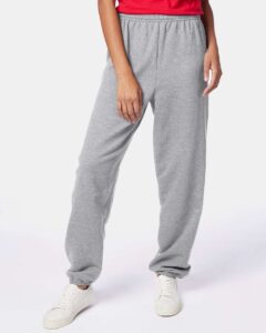 Hanes P650 Unisex EcoSmart® Sweatpants – Light Steel (on model)