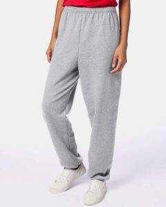 Hanes P650 Unisex EcoSmart® Sweatpants – Light Steel (on model side)