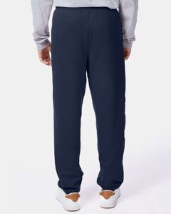 Hanes P650 Unisex EcoSmart® Sweatpants – Navy (on model back)