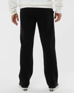 J. America 8992 Men’s Premium Open-Bottom Sweatpants – Black (on model back)