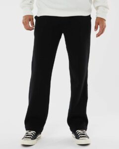 J. America 8992 Men’s Premium Open-Bottom Sweatpants – Black (on model)