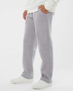 J. America 8992 Men’s Premium Open-Bottom Sweatpants – Oxford (on model side)
