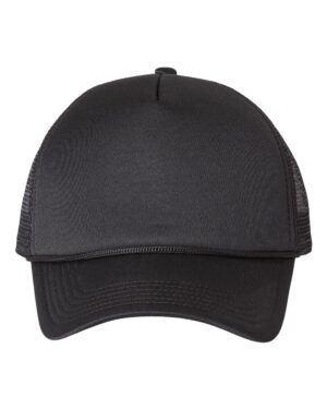 Valucap VC700 Foam Mesh-Back Trucker Cap – Black/ Black