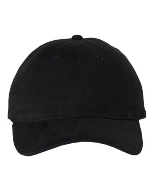 Valucap 9610 Heavy Brushed Twill Unstructured Cap – Black