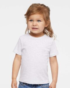 Rabbit Skins 3401 Infant Cotton Jersey Tee – Ash (on model)
