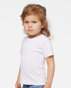 Rabbit Skins 3401 Infant Cotton Jersey Tee – Ash (on model side)