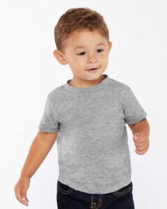 Rabbit Skins 3401 Infant Cotton Jersey Tee – Heather (on model)