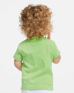 Rabbit Skins 3401 Infant Cotton Jersey Tee – Key Lime (on model back)
