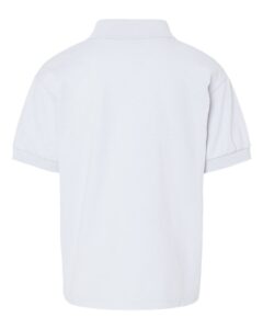 Gildan 8800B Youth DryBlend® Jersey Polo – White (back)
