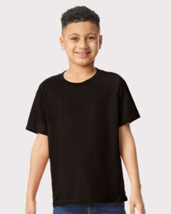 Gildan 5000B Youth Heavy Cotton™ T-Shirt – Black (on model)
